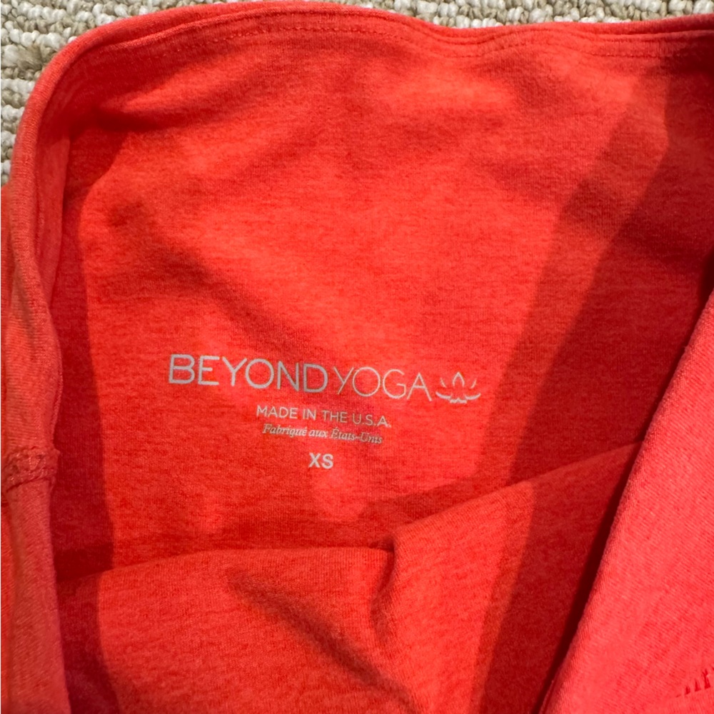 Beyond Yoga High-Waist Coral Red Leggings and tank set - Picture 6 of 9